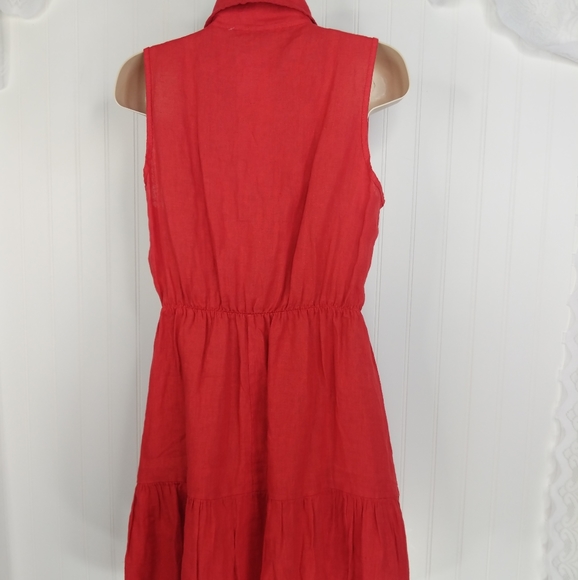LE REGAZZE Made in Italy Linen Fit and Flare Dress Sz M - Picture 5 of 16